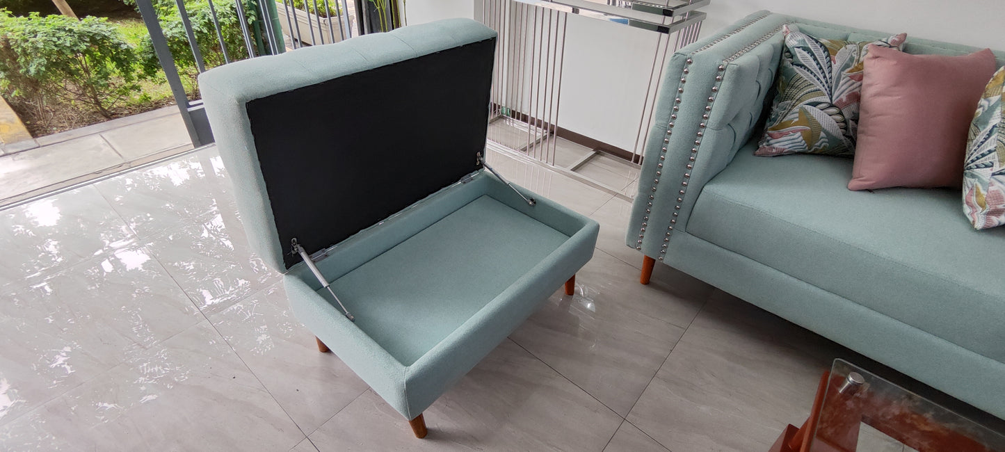 Mueble seccional con capitone